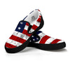 USA Flag Grunge Print Black Slip On Shoes-grizzshop