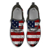 USA Flag Grunge Print Black Walking Shoes-grizzshop