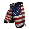 USA Flag Grunge Print MMA Shorts-grizzshop