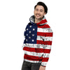 USA Flag Grunge Print Men's Hoodie-grizzshop