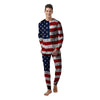 USA Flag Grunge Print Men's Pajamas-grizzshop