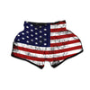 USA Flag Grunge Print Muay Thai Boxing Shorts-grizzshop