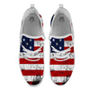 USA Flag Grunge Print White Athletic Shoes-grizzshop