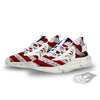 USA Flag Grunge Print White Gym Shoes-grizzshop