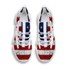 USA Flag Grunge Print White Gym Shoes-grizzshop