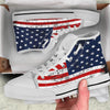 USA Flag Grunge Print White High Top Shoes-grizzshop