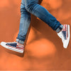 USA Flag Grunge Print White Low Top Shoes-grizzshop