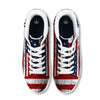 USA Flag Grunge Print White Low Top Sneakers-grizzshop