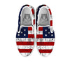 USA Flag Grunge Print White Slip On Shoes-grizzshop