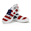 USA Flag Grunge Print White Slip On Shoes-grizzshop