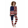 USA Flag Grunge Print Women's Pajamas-grizzshop