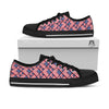 USA Flag Independence Day Print Pattern Black Low Top Shoes-grizzshop