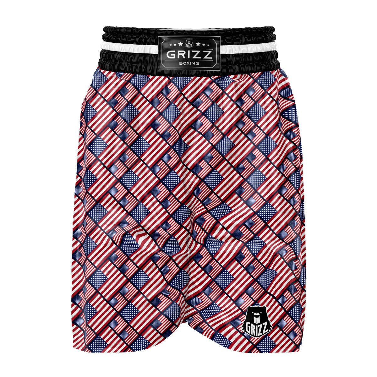 USA Flag Independence Day Print Pattern Boxing Shorts-grizzshop