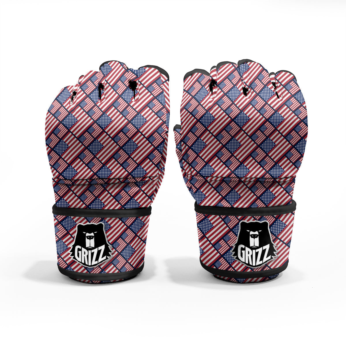 USA Flag Independence Day Print Pattern MMA Gloves-grizzshop