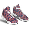 USA Flag Independence Day Print Pattern White Basketball Shoes-grizzshop