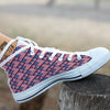 USA Flag Independence Day Print Pattern White High Top Shoes-grizzshop