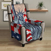 USA Flag Statue of Liberty Print Armchair Protector-grizzshop