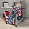 USA Flag Statue of Liberty Print Armchair Protector-grizzshop