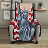 USA Flag Statue of Liberty Print Armchair Protector-grizzshop