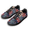 USA Flag Statue of Liberty Print Black Low Top Sneakers-grizzshop