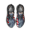 USA Flag Statue of Liberty Print Black Running Shoes-grizzshop