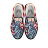 USA Flag Statue of Liberty Print Black Slip On Shoes-grizzshop