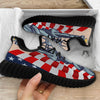 USA Flag Statue of Liberty Print Black Walking Shoes-grizzshop