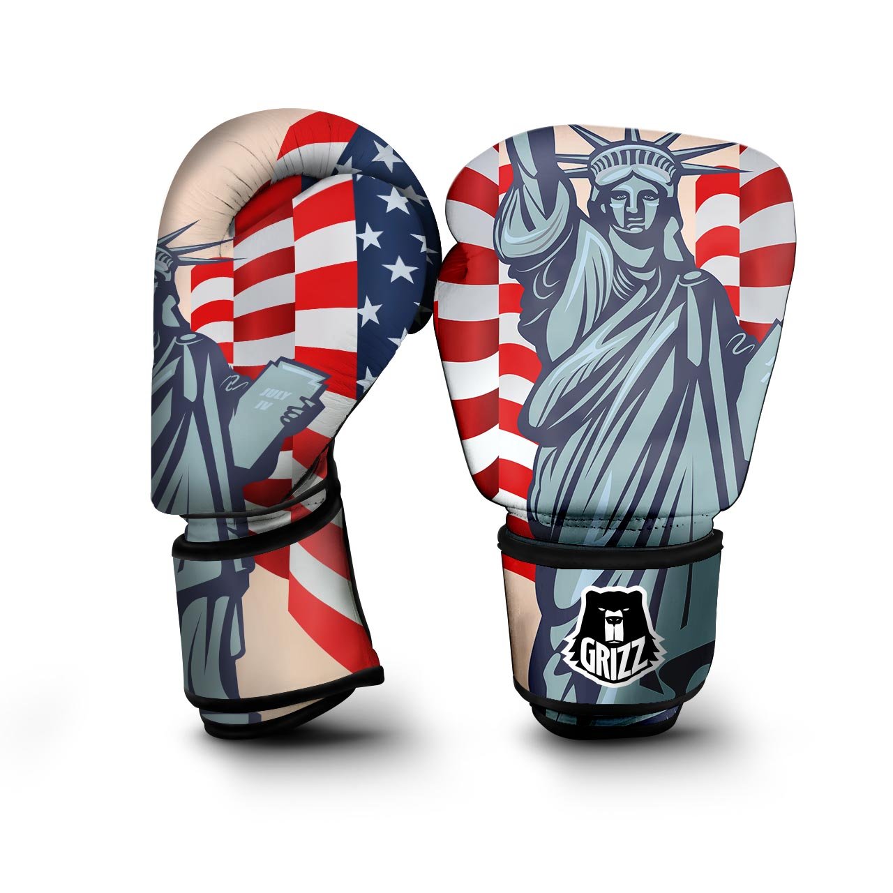 USA Flag Statue of Liberty Print Boxing Gloves-grizzshop