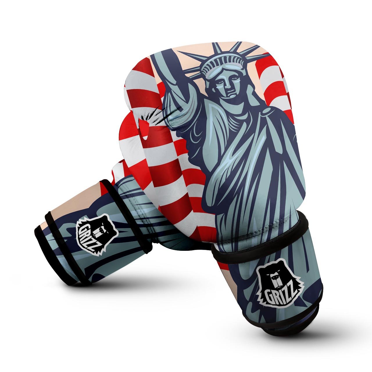 USA Flag Statue of Liberty Print Boxing Gloves-grizzshop