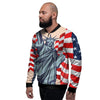 USA Flag Statue of Liberty Print Men's Bomber Jacket-grizzshop