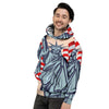 USA Flag Statue of Liberty Print Men's Hoodie-grizzshop