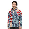 USA Flag Statue of Liberty Print Men's Hoodie-grizzshop