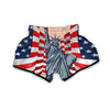 USA Flag Statue of Liberty Print Muay Thai Boxing Shorts-grizzshop