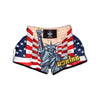 USA Flag Statue of Liberty Print Muay Thai Boxing Shorts-grizzshop