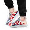 USA Flag Statue of Liberty Print White Athletic Shoes-grizzshop