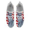 USA Flag Statue of Liberty Print White Athletic Shoes-grizzshop