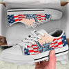 USA Flag Statue of Liberty Print White Low Top Shoes-grizzshop