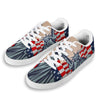 USA Flag Statue of Liberty Print White Low Top Sneakers-grizzshop