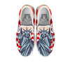 USA Flag Statue of Liberty Print White Slip On Shoes-grizzshop