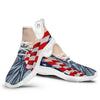 USA Flag Statue of Liberty Print White Walking Shoes-grizzshop