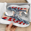 USA Flag Statue of Liberty Print White Walking Shoes-grizzshop