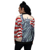 USA Flag Statue of Liberty Print Women's Bomber Jacket-grizzshop