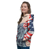 USA Flag Statue of Liberty Print Women's Hoodie-grizzshop