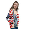 USA Flag Statue of Liberty Print Women's Hoodie-grizzshop