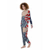 USA Flag Statue of Liberty Print Women's Pajamas-grizzshop