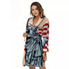 USA Flag Statue of Liberty Print Women's Robe-grizzshop