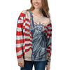 USA Flag Statue of Liberty Print Women's Sweatshirt-grizzshop