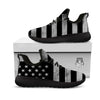 USA Flag White And Black Print Black Athletic Shoes-grizzshop