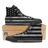 USA Flag White And Black Print Black High Top Shoes-grizzshop