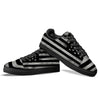 USA Flag White And Black Print Black Low Top Sneakers-grizzshop